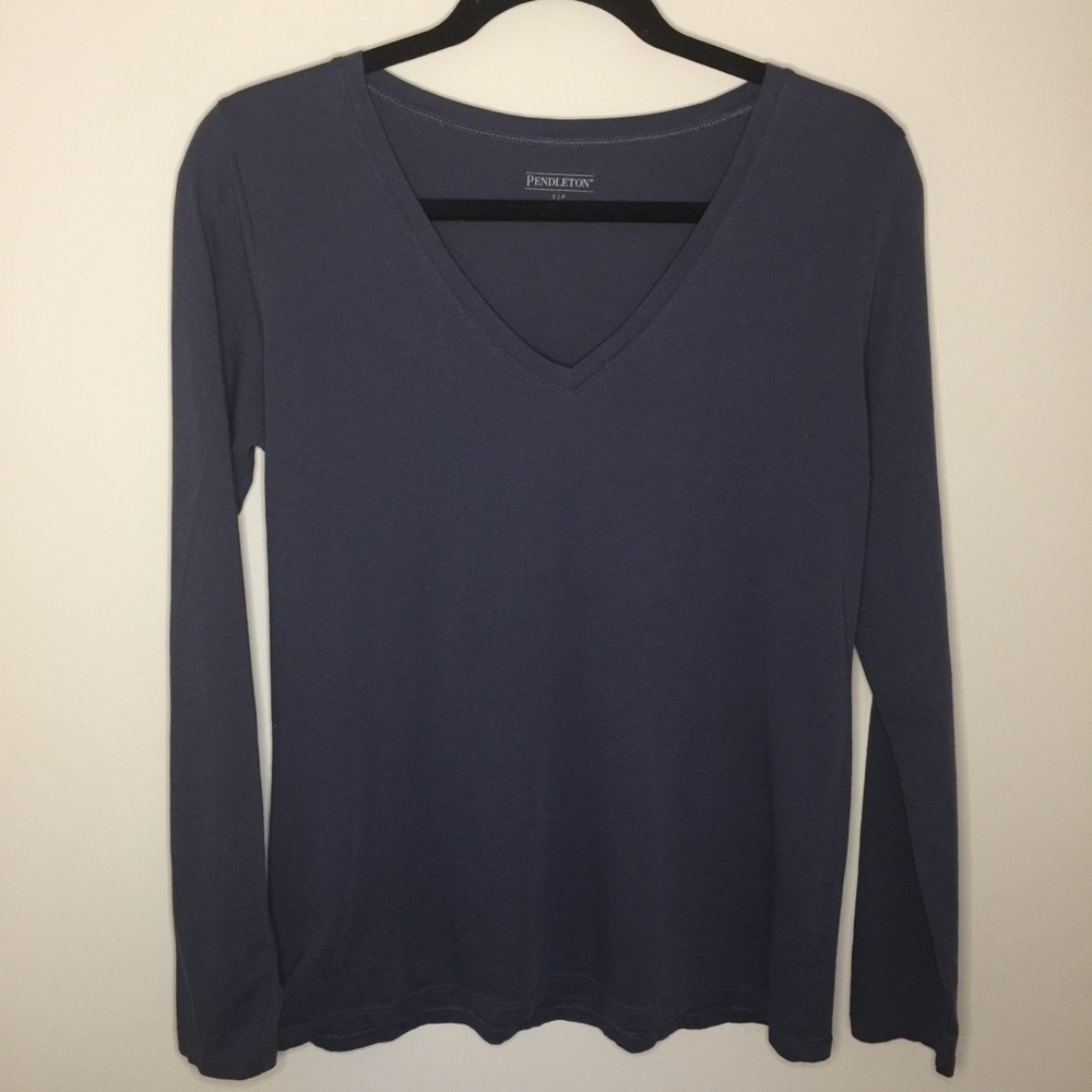 Pendleton Pima Cotton V-Neck Long Sleeve T-Shirt
